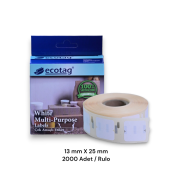 Ecotag Dymo Lw Muadili Çok Amaçlı Etiket İki Yüz 13 mm x 25 mm - 2000 Adet - 1