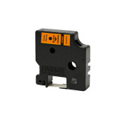 Foogy Dymo D1 Uyumlu Thermal Plastik Şerit Etiket Turuncu-Siyah 12mm x 7 mt - 2