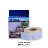 Ecotag Dymo Lw Muadili Çok Amaçlı Etiket 19 mm x 51 mm 500 Adet - 5