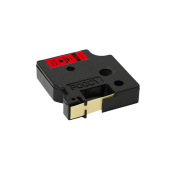 Foogy Dymo D1 Uyumlu Thermal Plastik Şerit Etiket  Kırmızı-Siyah 12 mm x 7 mt - 45017 - 6
