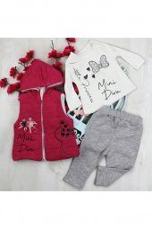 Hippıl Baby Minnie Diva Baskılı Yelekli 3lü Takım - 1