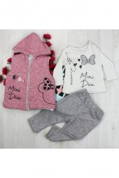 Hippıl Baby Minnie Diva Baskılı Yelekli 3lü Takım - 3