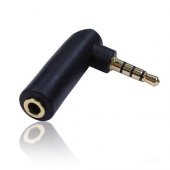 4 boğumlu 3,5mm erkek dişi stereo 90 derece çevirici jak - 1