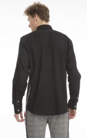 Erkek Regular Fit Cep Baskılı Düz Renk Gömlek - 3