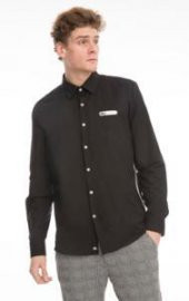 Erkek Regular Fit Cep Baskılı Düz Renk Gömlek - 12