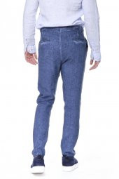 Erkek Regular Fit 100 Keten Bağcıklı Rahat Jogger Pantolon - 8