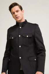 CEKMON Hakim Yaka Çok Çepli Erkek Spor Ceket - 3