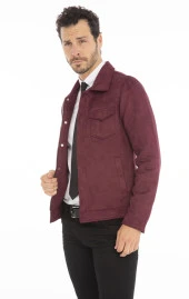 Erkek Slim Fit İçi Astarsız Cepli Baharlık Süet Kısa Mont - 11