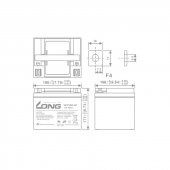 LONG 12Volt 40Ah Kuru Tip Akü - 3