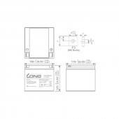 LONG 12Volt 26Ah Kuru Tip Akü - 2