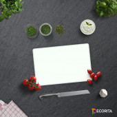 DECORITA Cam Kesme Tahtası - Düz Renk-Beyaz - 1