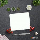 DECORITA Cam Kesme Tahtası - Düz Renk-Beyaz - 2