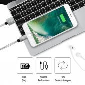 QWERTS Apple iPhone 5 6 7 8 X USB Hızlı Data Sarj Kablosu 1 Metre - 4