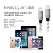 QWERTS Apple iPhone 5 6 7 8 X USB Hızlı Data Sarj Kablosu 1 Metre - 6