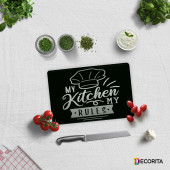 DECORITA Cam Kesme Tahtası - My Kitchen My Rules - 1