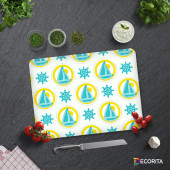 DECORITA Cam Kesme Tahtası- Yelken Desen - 3