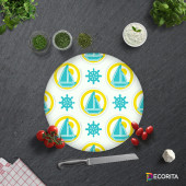 DECORITA Cam Kesme Tahtası- Yelken Desen - 4