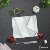 DECORITA Cam Kesme Tahtası- Gümüş Desen - 2