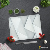 DECORITA Cam Kesme Tahtası- Gümüş Desen - 3