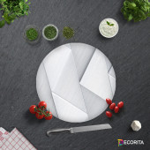 DECORITA Cam Kesme Tahtası- Gümüş Desen - 4