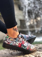 BA0111 Renkli Lastikli Rahat Siyah Taban Sneakers Erkek Spor Ayakkabı - 1