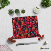 DECORITA Cam Kesme Tahtası- Mor ve Kırmızı Meyveler - 2