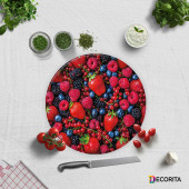 DECORITA Cam Kesme Tahtası- Mor ve Kırmızı Meyveler - 4