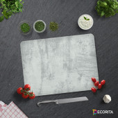 DECORITA Cam Kesme Tahtası- Gri Duvar Dokulu - 3