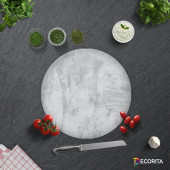 DECORITA Cam Kesme Tahtası- Gri Duvar Dokulu - 4