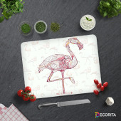 DECORITA Cam Kesme Tahtası- Flamingo Desen - 3