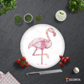 DECORITA Cam Kesme Tahtası- Flamingo Desen - 4