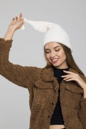 Kadın Peluş Şapka Kışlık Bere - 3