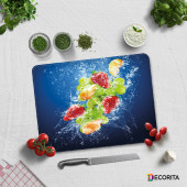 DECORITA Cam Kesme Tahtası- Köpüklü Meyveler - 3