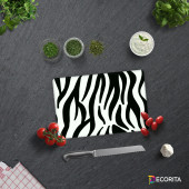 DECORITA Cam Kesme Tahtası- Zebra Desen - 1