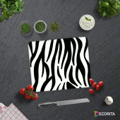 DECORITA Cam Kesme Tahtası- Zebra Desen - 2