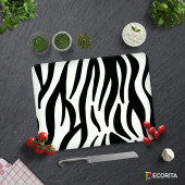 DECORITA Cam Kesme Tahtası- Zebra Desen - 3