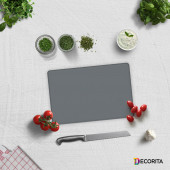 DECORITA Cam Kesme Tahtası- Düz Renk - Gri - 1