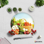 DECORITA Cam Kesme Tahtası- Sebze Sepeti - 4