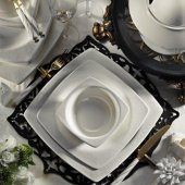 Kütahya Porselen Bone Mare 62 Parça 955920 Desenli Yemek Takımı - 1
