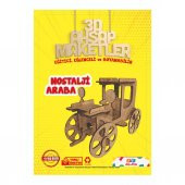 jt3 Ahşap Nostalji Araba Boyama Seti (1 Adet), 12x10x8cm Ham Ahşap Oyuncak Hobi - 2