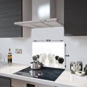 DECORITA Cam Ocak Arkası Koruyucu- Beyaz Orkide Siyah Oniks - 1