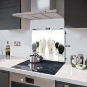 DECORITA Cam Ocak Arkası Koruyucu- Beyaz Orkide Siyah Oniks - 2