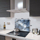 DECORITA Cam Ocak Arkası Koruyucu- Gece Desen - 3