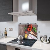 DECORITA Cam Ocak Arkası Koruyucu- Ahşap ve Sebzeler - 1