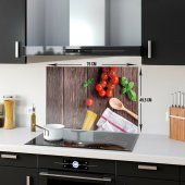 DECORITA Cam Ocak Arkası Koruyucu- Ahşap ve Sebzeler - 3
