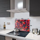DECORITA Cam Ocak Arkası Koruyucu- Mor ve Kırmızı Meyveler - 1