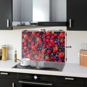 DECORITA Cam Ocak Arkası Koruyucu- Mor ve Kırmızı Meyveler - 3