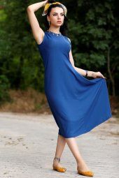 Asimetrik Elbise Mavi - 2111.994. - 2