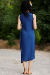 Asimetrik Elbise Mavi - 2111.994. - 7