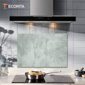DECORITA Cam Ocak Arkası Koruyucu- Gri Duvar - 1